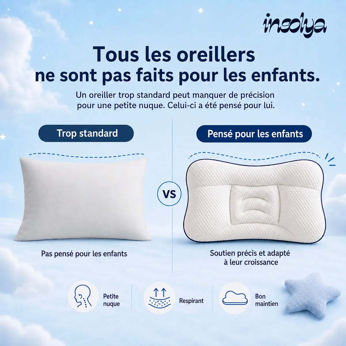 Oreiller ergonomique enfant