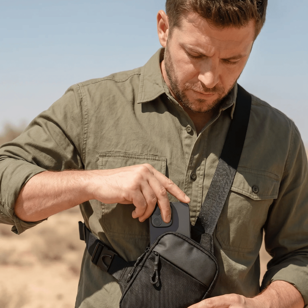 Sac bandoulière porté en voyage