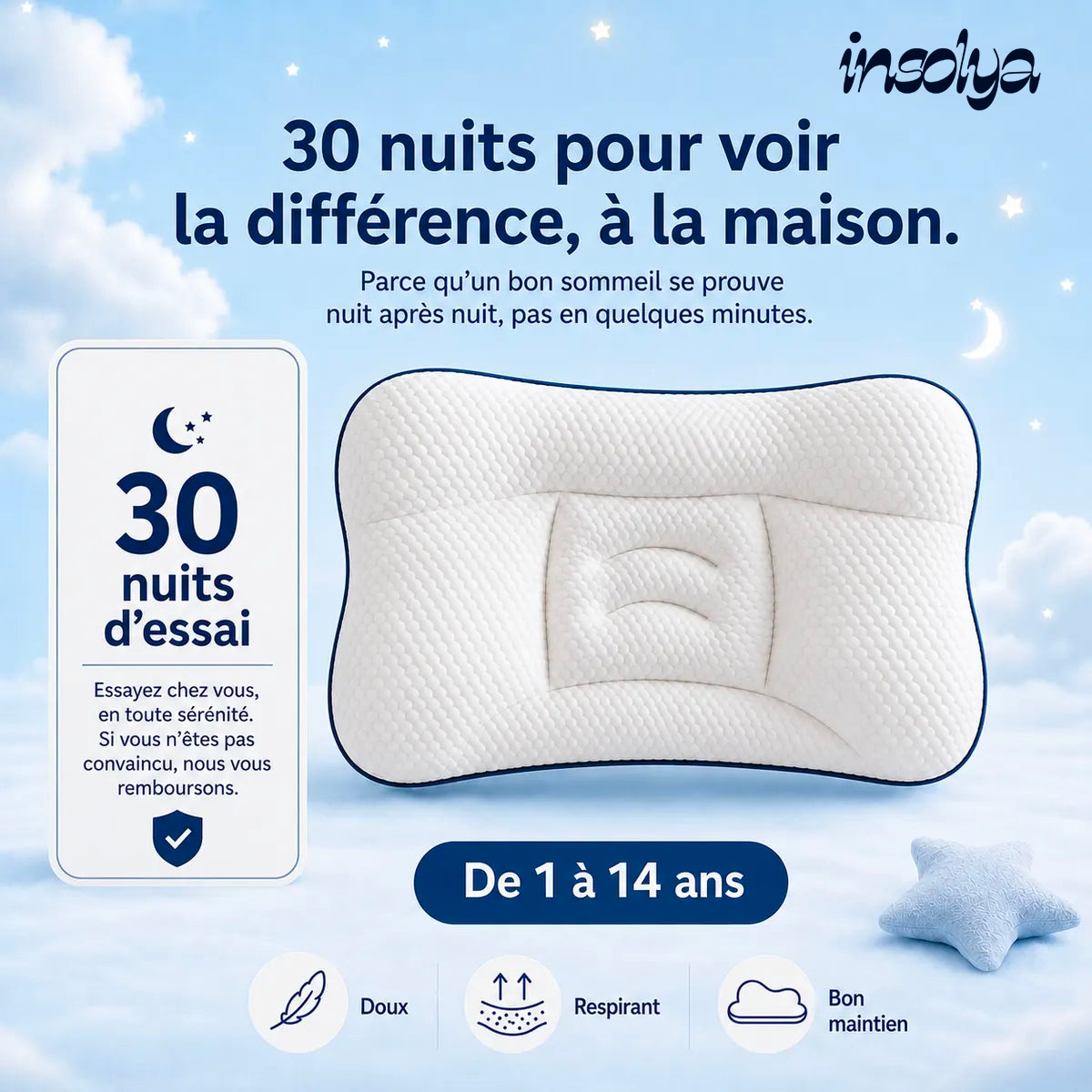 Oreiller ergonomique enfant