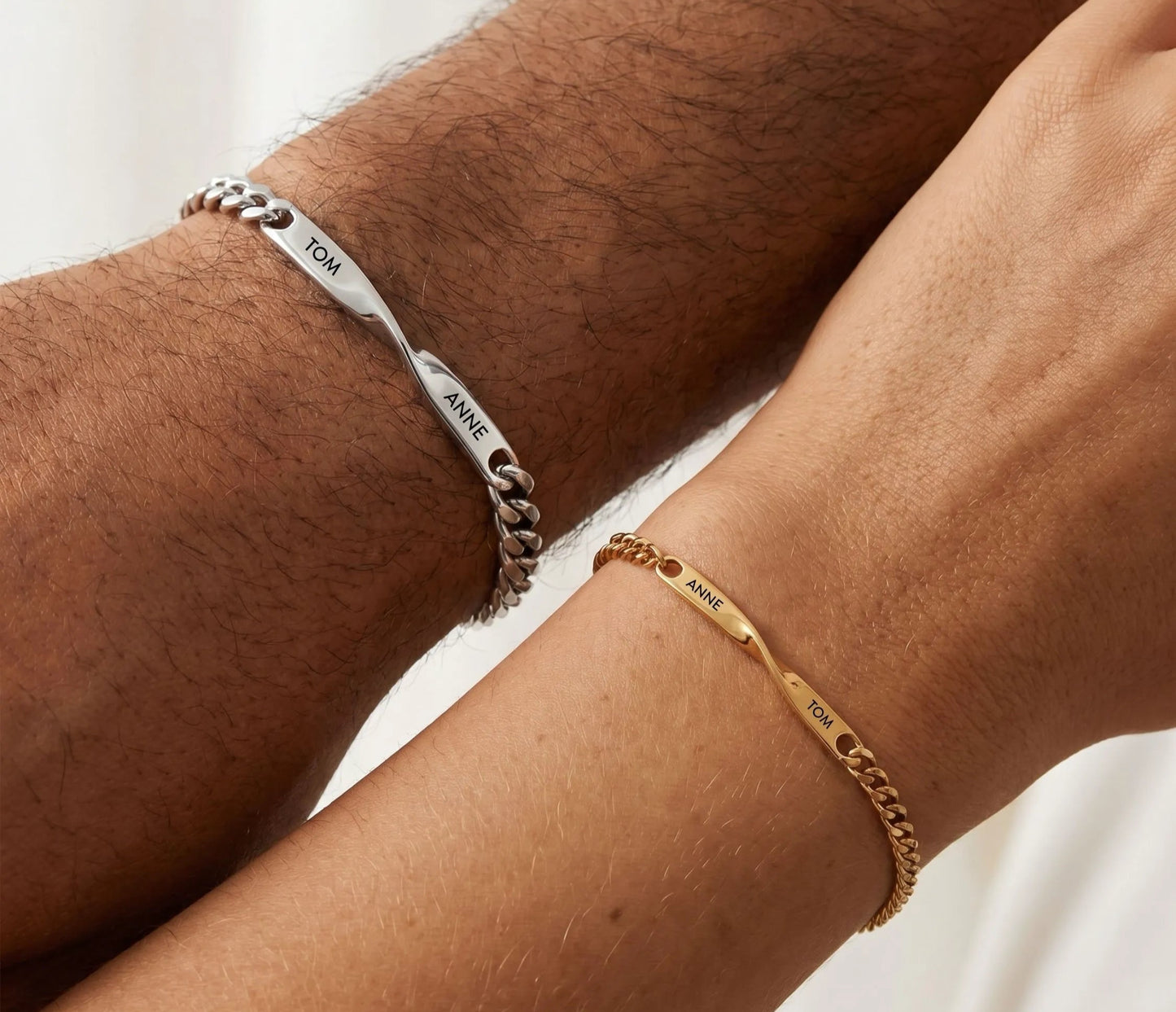 Duo Bracelet - matching couple bracelets, engraved