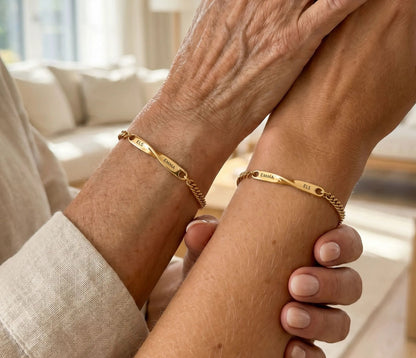 Duo Bracelet - gold, engraved names